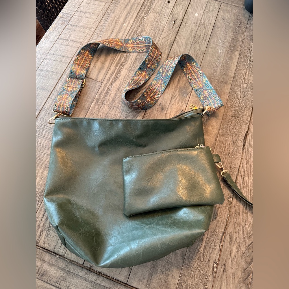NWOT Faux Leather Boho Purse + Coin Purse